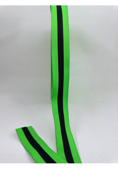 3 Cm Çizgili Şerit-5 Metre- Yeşil-siyah