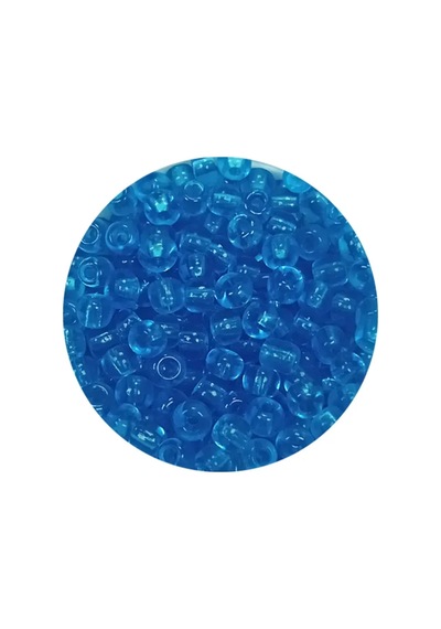 Tedar Dökme Cam Kum Boncuk 8/0 3 Mm - 20 Gram - Şeffaf Deniz Mavi - Bnc180 Najmaddin (No:1) 8.5Cm X 10.5 Cm