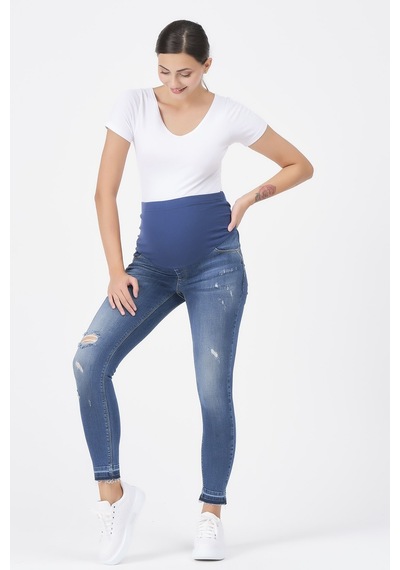 Busa Hamile Jean Skinny Mavi-mavi