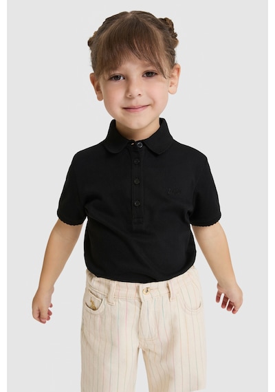 U.s. Polo Assn. Kız Çocuk Siyah Tişört Basic 50328218-vr046