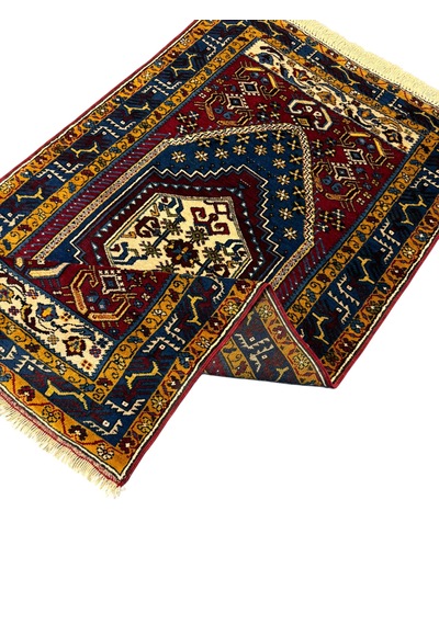 El Dokuma Yahyalı Halısı 103x185 Kök Boya %100 Yün Halı Kırmızı