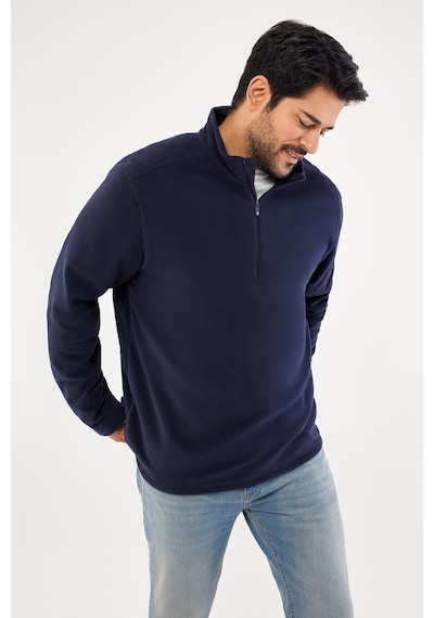 AC&Co / Altınyıldız Classics Erkek Lacı Anti-pilling Tüylenme Yapmayan Standart Fit Dik Yaka Polar Sweatshirt Lacı