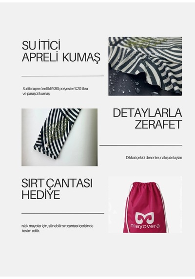 Mayovera Kapalı Mayo- Siyah Deniz Kabuğu
