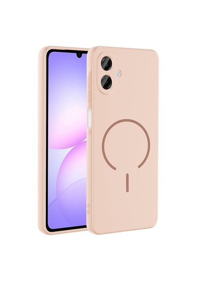 Zore Galaxy A07 Kılıf M-safe Şarj Özellikli Nvth Meta Kapak - Rose Pembe