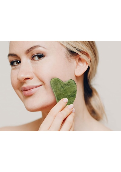 Beper C301abe101 Gua Sha Yeşim Taşında Jade Roller &amp Gua Sha Masaj Aleti, Yüz Ve Vücut Masaj, Rahatlatıcı, Mo