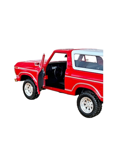 1978 Ford Bronco Hard Top 1:24 Ölçek Die-cast Metal Model Araba - Kırmızı/beyaz - Motor Max Çok Renkli