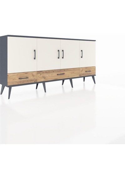 Arges Konsol 6 Raflı 3 Çekmeceli 4 Kapaklı 176x30x83 Antrasit-aytaşı/çam Aytaşı/çam Arges Konsol 6 Raflı 3 Çekmeceli 4 Kapaklı 176x30x83 Antrasit-aytaşı/çam Aytaşı/çam