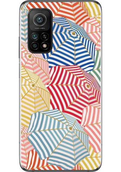 Xiaomi Mi 10 T Uyumlu Şemsiyeler Baskılı Silikon Kılıf Renkli