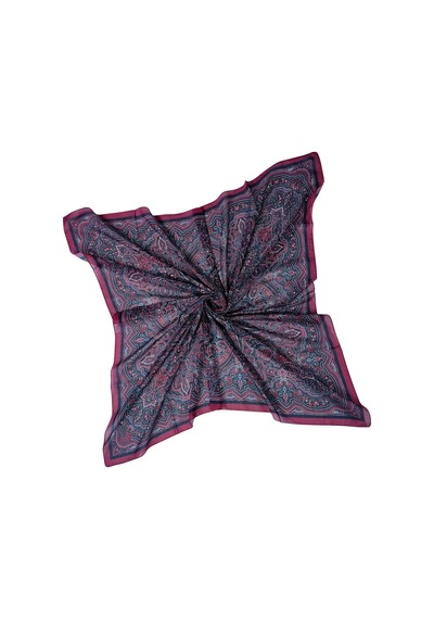 Mim Eşarp Mısırlı Eşarpları Büyük Boy Etnik Desenli Eşarp 120x120 Cm Bordo