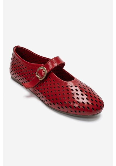 Luvi Shoes Arian Kırmızı Rugan Hakiki Deri Delikli Kadın Babet Ayakkabı Luvi Shoes Arian Kırmızı Rugan Hakiki Deri Delikli Kadın Babet Ayakkabı