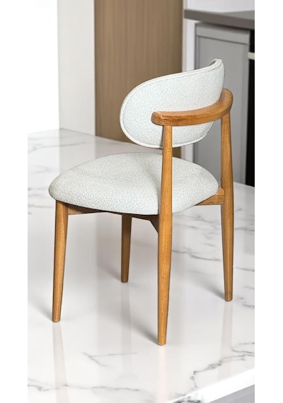 Polo Ahşap Sandalye 4 Adet Ahşap Mutfak Sandalyesi Salon Sandalyesi Yemek Masası Sandalyesi Beyaz