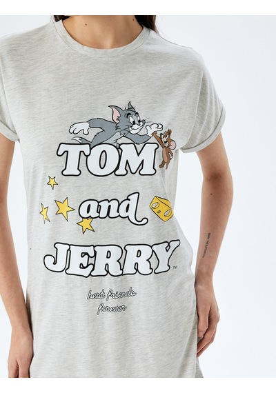 Koton Lisanslı Kısa Kollu Bisiklet Yaka Baskılı Tom Ve Jerry Gecelik Gri Melanj 5slk60003mk Gri Melanj Koton Lisanslı Kısa Kollu Bisiklet Yaka Baskılı Tom Ve Jerry Gecelik Gri Melanj 5slk60003mk Gri Melanj