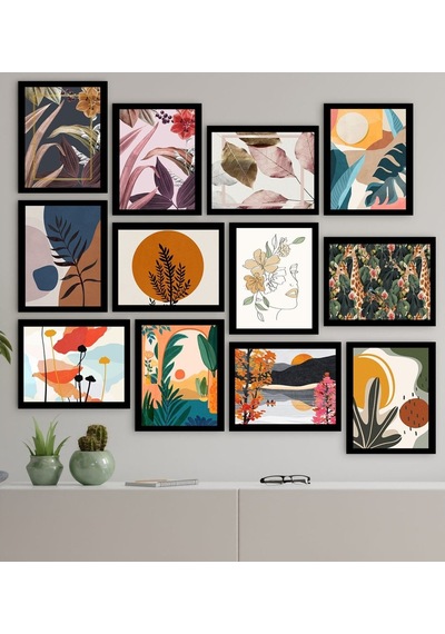 Bk Gift 12 Parça Çerçeve Görünümlü Ahşap Tablo Seti (65X80Cm)-3