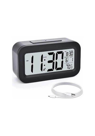 Hubrendy Tekno Dijital Masa Saati Takvim Çalar Saat Alarmlı Işıklı Led Ekran Pilli 16063626