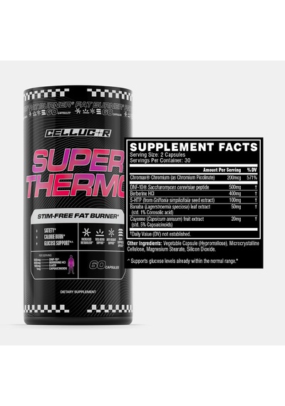 Cellucor Super Thermo Stim-free Fat Burner Berberine Saccharomyces Thermogenic Appetite Glucose Support 60 Caps Aromasız Cellucor Super Thermo Stim-free Fat Burner Berberine Saccharomyces Thermogenic Appetite Glucose Support 60 Caps Aromasız