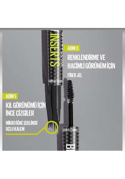 Maybelline New York Brow Insert Çift Uçlu Kaş Kalemi 02 Soft Brown
