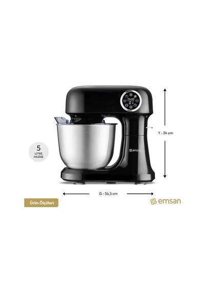 Bella Gusto Pro Dijital Ekranlı Stand Mikser Siyah 1500w Gurmeaid