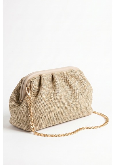 Luvishoes Vıel Vizon Hasır Dokulu Kadın Clutch Çanta