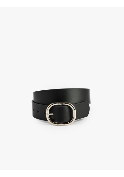 Koton Oval Metal Tokalı Suni Deri Kemer Siyah 7wak10096aa