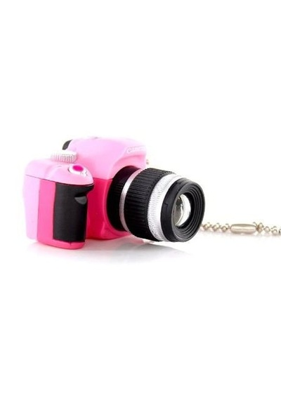 Zzn Fotoğraf Makinesi Anahtarlık Pembe - Siyah