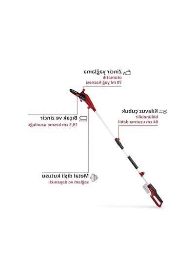 Akülü Yüksek Dal Budama Aracı, 18 V, 20 Cm Kılavuz