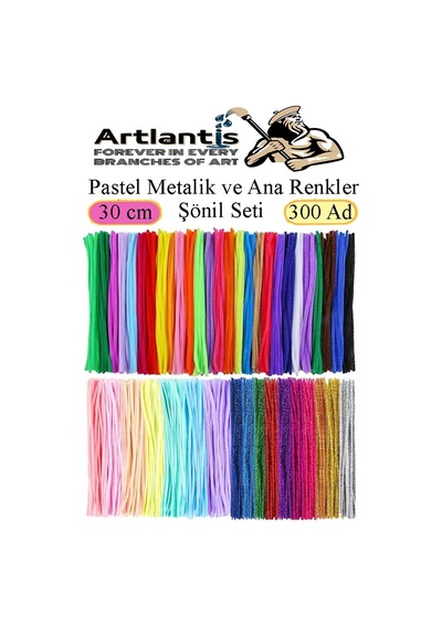 Şönil Pastel Metalik Ve Ana Renkler 30 Cm 300 Lü 1 Paket Renkli Tüylü Tel Peluş Tel 30 Cm Elişi Okul Projeleri Süsleme