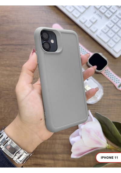 Apple iPhone 11 Uyumlu Kamera Korumalı Darbeye Dayanıklı Renk Atmayan Keep Silikon Kılıf Gri