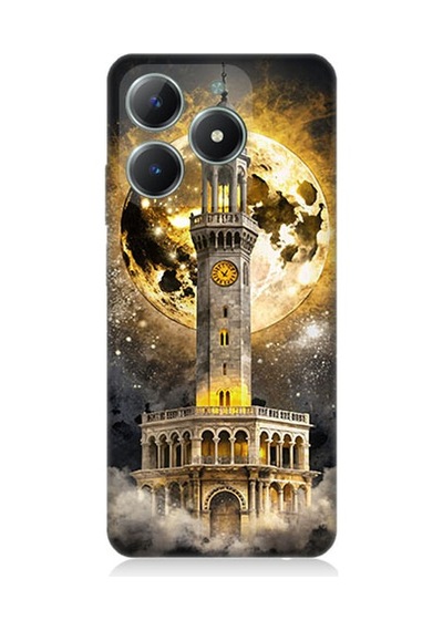Realme C61 Uyumlu Saat Kulesi  Desenli Silikon Kılıf