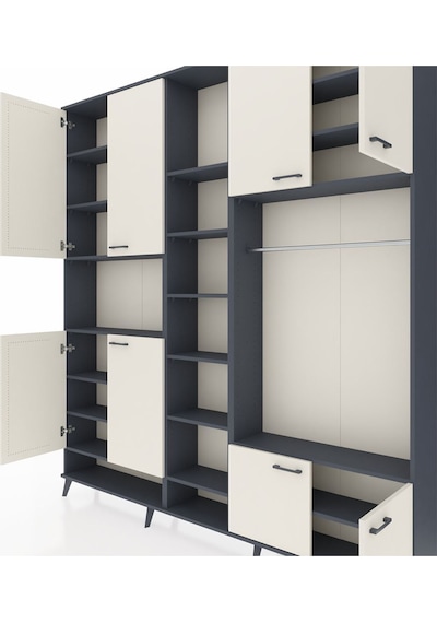 Arges Dolap 18 Raflı 8 Kapaklı Tek Askılı 220x30x243 Antrasit-aytaşı/antrasit Aytası/antrasıt Arges Dolap 18 Raflı 8 Kapaklı Tek Askılı 220x30x243 Antrasit-aytaşı/antrasit Aytası/antrasıt