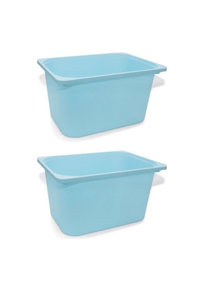 Quick 2 Adet Açık Mavi Çocuk Odası Eşya Oyuncak Saklama Kutusu 42x30x23 Cm 2'li Set Saklama Plastik Mavi - 730883538 Mavi