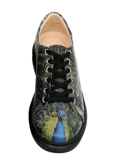 Kadın Vegan Deri Siyah Sneakers - All Beauty İs İn You Tasarım Çok Renkli