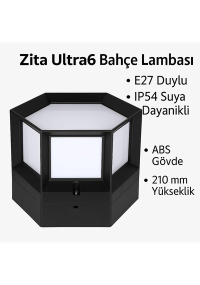 Zita Ultra6 Bahçe Lambası E27 Duylu, Ip54 Suya Dayanıklı, Set Üstü Dış Mekan Aydınlatma, Abs Gövde, Ampul Dahil Değildir Sku: Smgstke44038a0f4