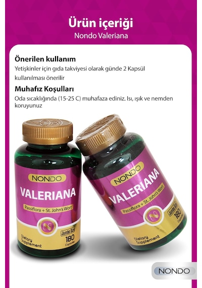 Nondo Valeriana Kedi Otu Jumbo Boy 180 Kapsül