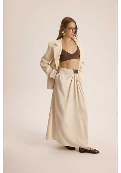 Mai Studios Co. Lagoon Dik Yaka Bej Blazer Bej