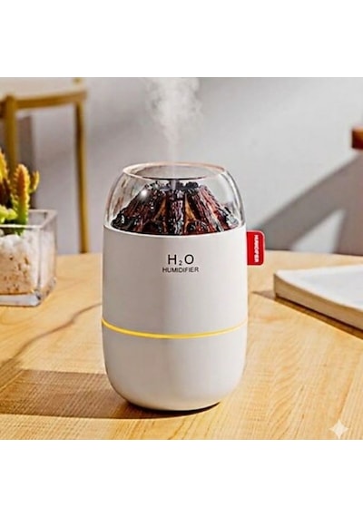 Go İthalat Ahşap Odun Ateşi Tasarımlı 280 Ml Ultrasonik Hava Nemlendirici &amp Amp Aroma Difüzör