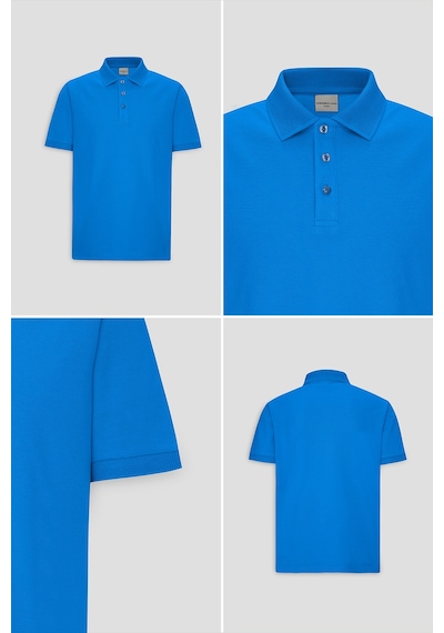 AC&Co / Altınyıldız Classics Erkek Royal Mavı Slim Fit Dar Kesim Polo Yaka %100 Pamuk Kısa Kollu Tişört Royal Mavı