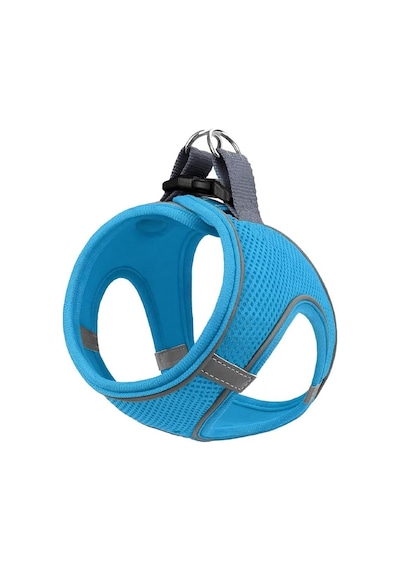 Air Mesh Kedi Köpek Göğüs Tasması Çift Reflektörlü, Terletmeyen Tasma Açık Pembe, L