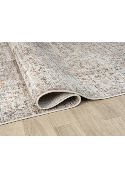 Mariesse Home Vintage Eskitme Desenli Makine Dokuma Salon Oturma Odası Halısı 10204 Bej