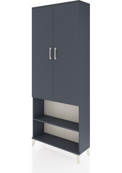 Arges Dolap 4 Raflı 2 Kapaklı 88x30x221 Antrasit-antrasit Antrasit