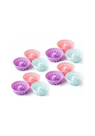 6'lı Silikon Küçük Muffin Kek Kalıbı %100 Yanmaz Silikon Silikon Çok Renkli Diğer