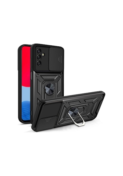 Fibaks Galaxy A05s Uyumlu Kılıf Kamera Korumalı Sürgülü Yüzüklü Armor Tank Kapak