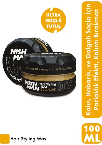 07 Saç Şekillendiric Ultra Sert Parlak Wax 100 Ml X 3 Adet/ + 400 Ml Tuzsuz Şampuan Hediye