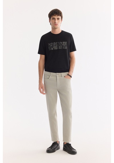 Avva Erkek Nil Yeşili Pamuklu Elastan Roma Crop Slim Fit Jean Pantolon A61y3522