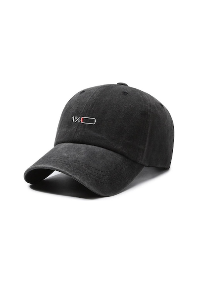 Valkyrie Low Battery Şapka Unisex Vintage Pamuk Ayarlanabilir Baseball Cap Minimal Tasarım Şapka Siyah