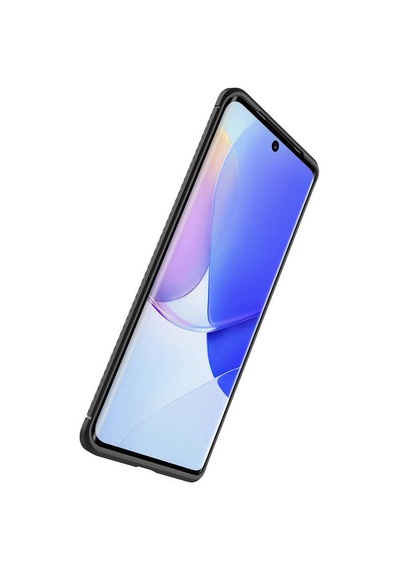 Huawei Nova 9 Kılıf Karbon Görünümlü Silikon Kamera Korumalı Üstün Koruma Ogaa Siyah