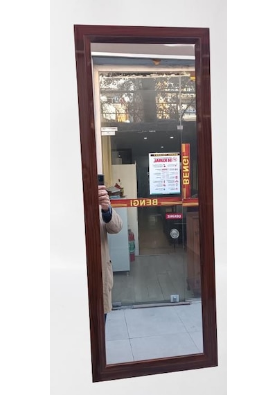 Boy Ayna MDF Çerçeve 1 Sınıf Ayna Parlak Ceviz Boya El yapımı ceviz
