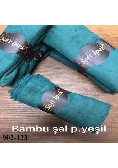 Soft İpek Bambu Pamuk Şal P. Yeşil 902-123 Çok Renkli