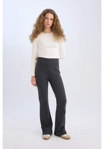 DeFacto Wide Leg Geniş Paça Esnek Belli Uzun Boy Pantolon E4387AX24WNAR191 Antrasit