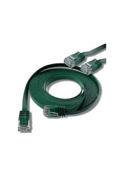 Irenis CAT6 Kablo Yassı Ethernet Network Lan Ağ İnternet Kablosu 3 M Yeşil