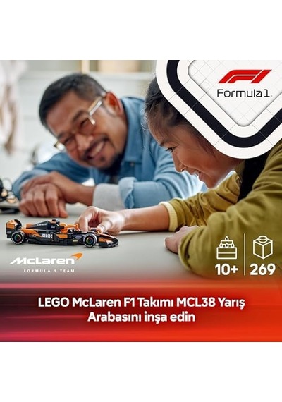 Mclaren F1 Mcl38 Yarış Arabası 77251 10 Yaş Ve Üzeri Kız Ve Erkek Çocukları İle Yetişkin Motorseverler İçin Sürücü Minifigürü İçeren Yapım Ve Sergileme Seti 269 Parça